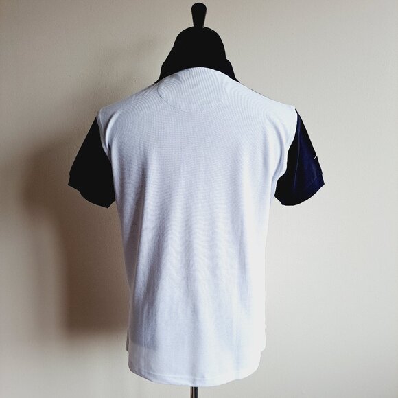 New Men's Impulso Italian While Blue Short Sleeves 100% Cotton Polo Shirt Size M - Picture 8 of 16
